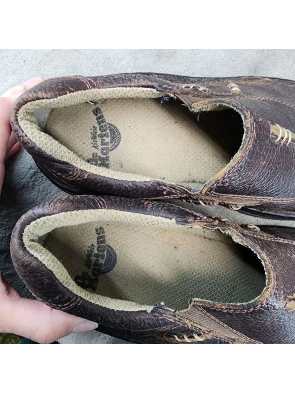 Dr Martens Shoes Mens Size 8 Brown Leather Mawgan Slip On Loafers *Read*